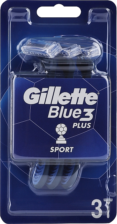 Набор одноразовых станков для бритья, 3шт, черно-синие - Gillette Blue3 Comfort Football — фото N1