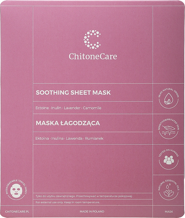 Успокаивающая тканевая маска - Chitone Care Soothing Sheet Mask — фото N1