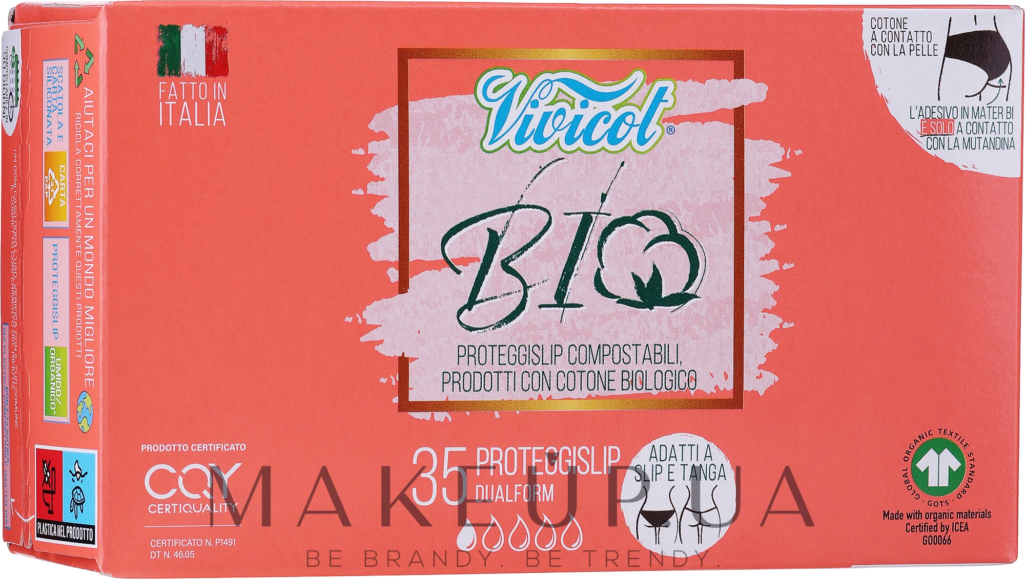 Гигиенические ежедневные прокладки, 35шт - Vivicot Bio Dualform Liners  — фото 35шт