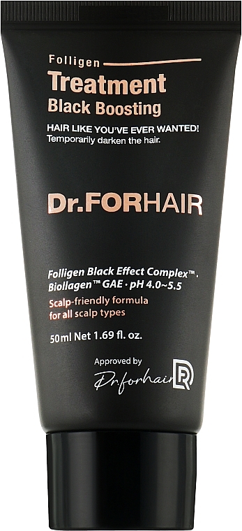 Бальзам-кондиціонер для відновлення кольору сивого волосся - Dr. Forhair Folligen Treatment Black Boosting