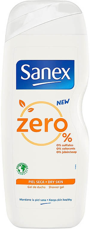 Гель для душа для сухой кожи - Sanex Zero% Dry Skin Shower Gel — фото N1
