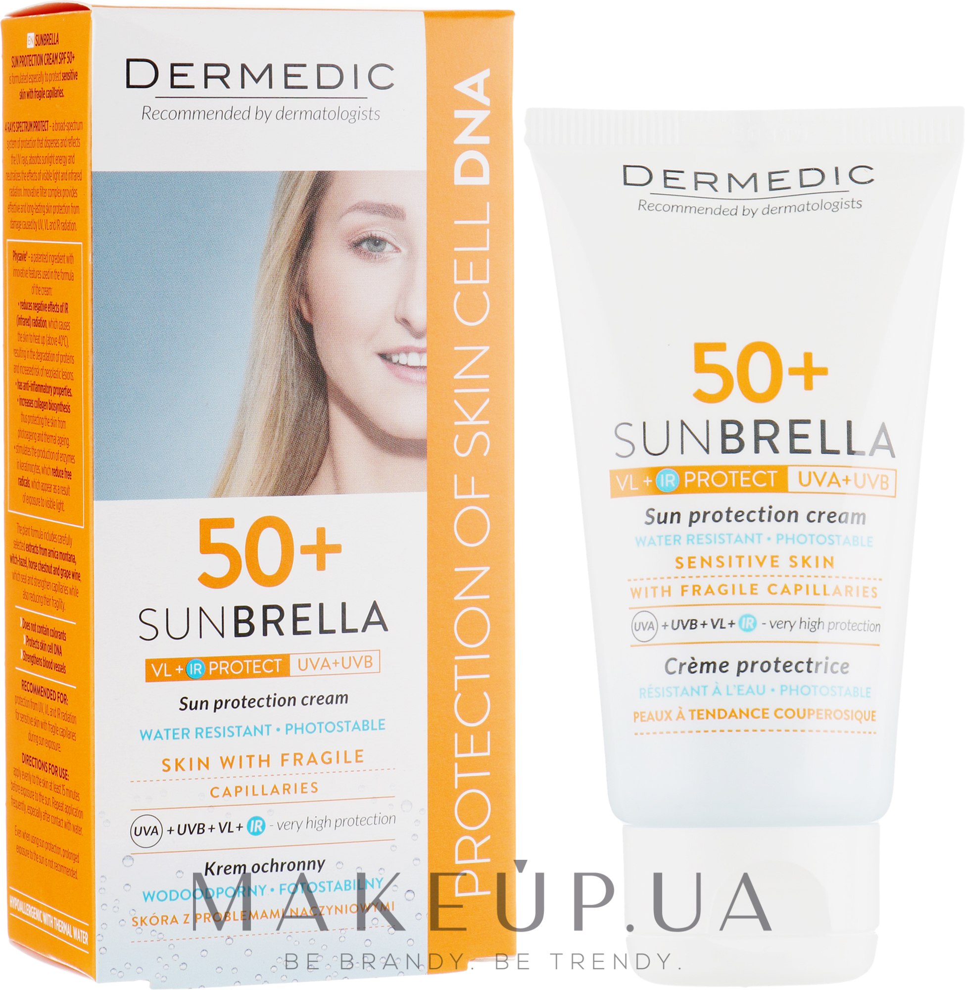 Защитный крем для проблемной кожи лица - Dermedic Sun Protection Cream SPF 50 — фото 50g