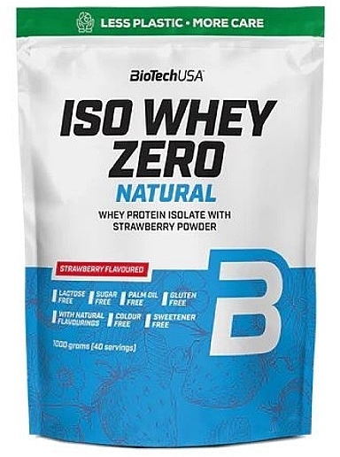 Протеин "Клубника" - BiotechUSA ISO Whey Zero Natural Lactose Free Strawberry — фото N1