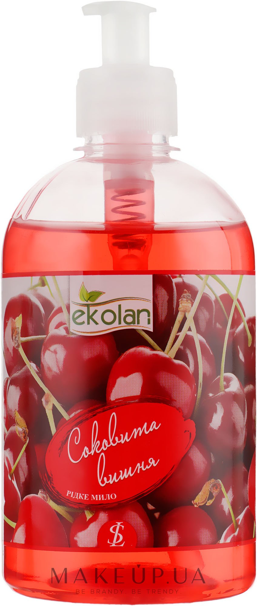 Жидкое мыло "Сочная вишня" с дозатором - Ekolan — фото 500ml