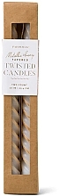 Набор декоративных свечей, белые - Paddywax Cypress & Fir Metallic Ivory Twisted Taper Candles — фото N1