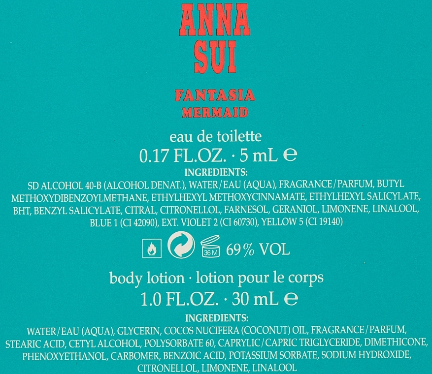 Anna Sui Fantasia Mermaid - Набір (edt/5ml + b/lot/30ml) — фото N3