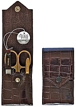 Манікюрний набір 3 предмети, коричневий - Nippes Solingen Manicure Set Croco 1099 — фото N1