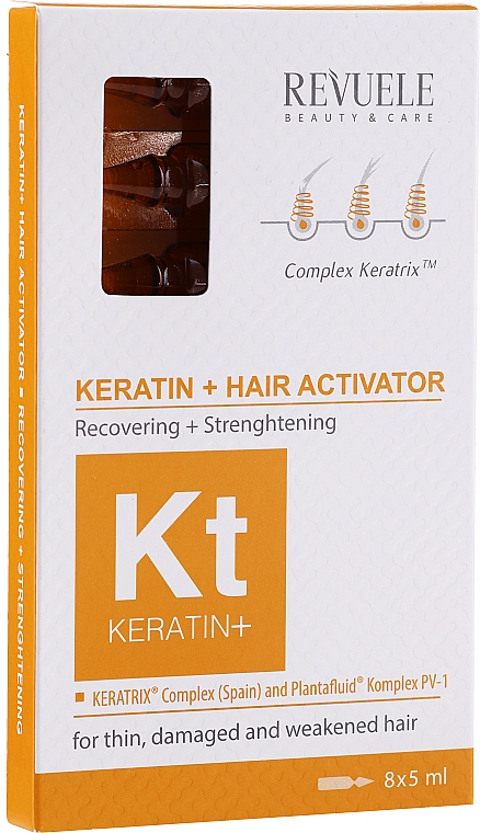 Активатор для волосся - Revuele Keratin+ Ampoules Hair Restoration Activator — фото N1