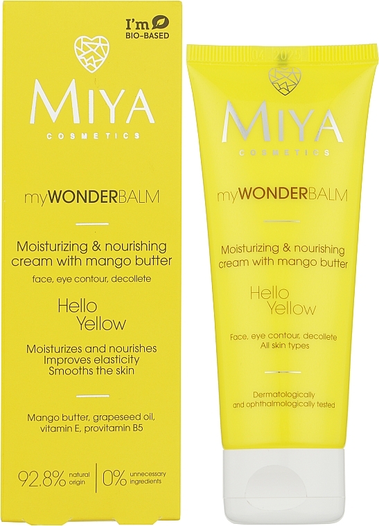 Зволожувальний і живильний крем з олією манго для обличчя - Miya Cosmetics My Wonder Balm Hello Yellow Face Cream — фото N2