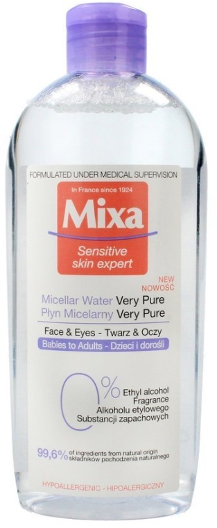 Мицеллярная вода для чувствительной кожи - Mixa Sensitive Skin Expert Micellar Water Very Pure — фото N1