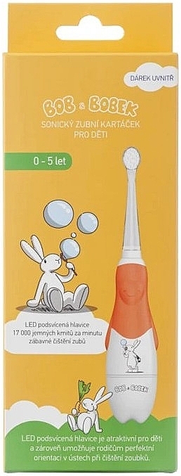 Звуковая зубная щетка от 0 до 5 лет - Profimed Bob & Bobek Baby Orange — фото N1