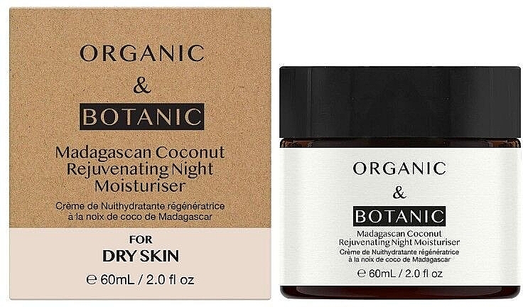 Нічний зволожувальний крем для сухої шкіри - Organic & Botanic Madagascan Coconut Rejuvenating Night Moisturiser For Dry Skin — фото N1