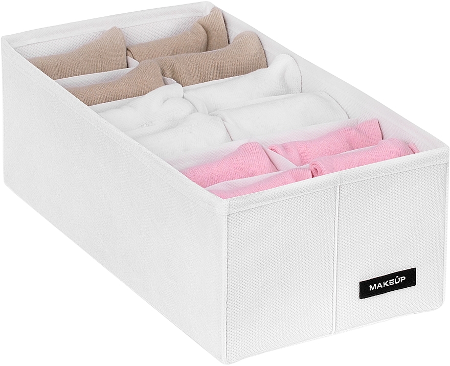 Органайзер для хранения с 12 ячейками, белый 30х15х10 см "Home" - MAKEUP Drawer Underwear Organizer White