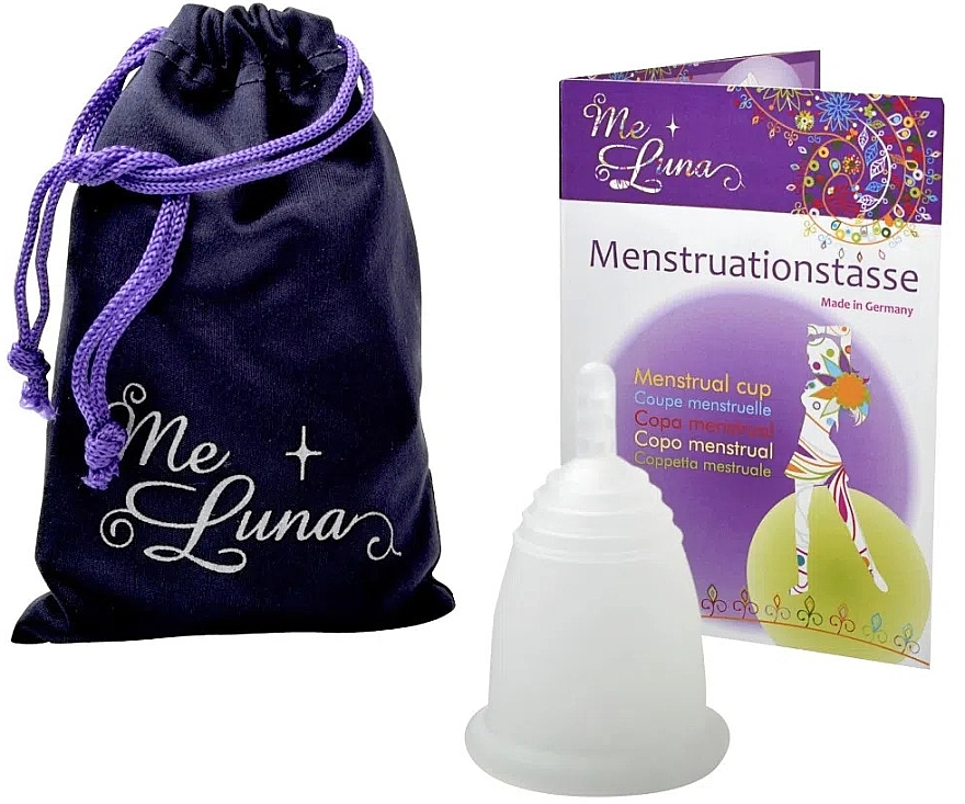 Менструальная чаша с ножкой, размер M, прозрачная - MeLuna Classic Menstrual Cup Stem — фото N1