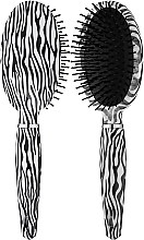 Духи, Парфюмерия, косметика Овальная массажная щетка для волос «Зебра», 10 рядов - Titania