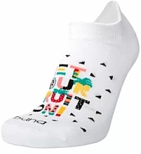Шкарпетки жіночі бавовняні сіточка 3132, білі - Duna — фото N1