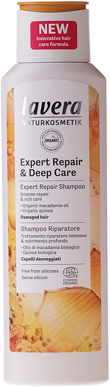 Шампунь для поврежденных волос c органическим маслом макадамии - Lavera Expert Repair & Deep Care