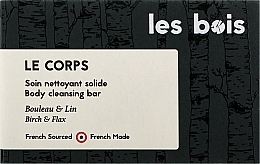 Твердый гель для душа с экстрактом коры березы и льняных семечек - Les Bois Le Corps Birch & Flackseed Body Cleansing Bar — фото N7