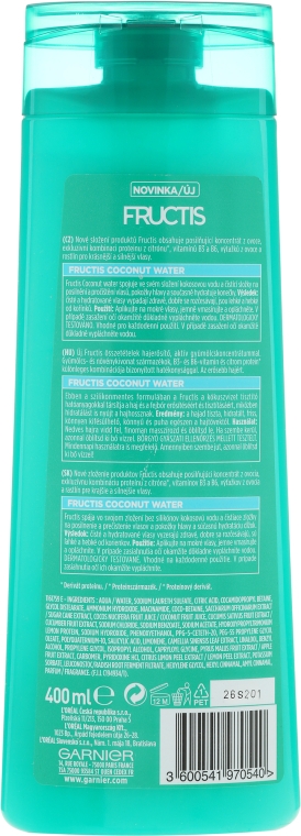 Шампунь для волосся - Garnier Fructis Coconut Water Strengthening Shampoo — фото N2