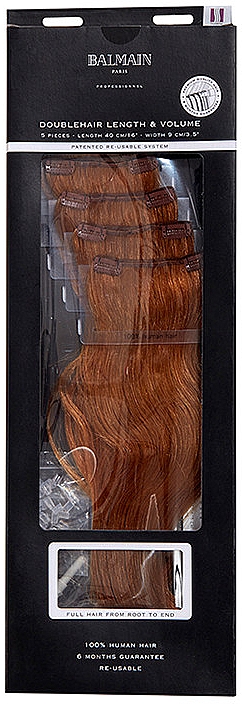 Накладные пряди для наращивания волос, 40 см, 3 шт - Balmain Paris Hair Couture DoubleHair Extensions — фото N1