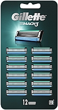 Сменные кассеты для бритья, 12 шт - Gillette Mach 3 Blades — фото N1