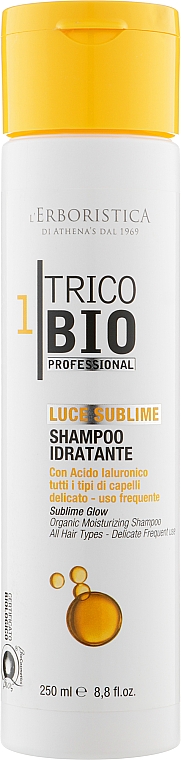 Органічний зволожувальний шампунь з гіалуроновою кислотою - Athena's L'Erboristica Trico Bio Shampoo Idratante Con Acido Jaluronico "Luce Sublime"