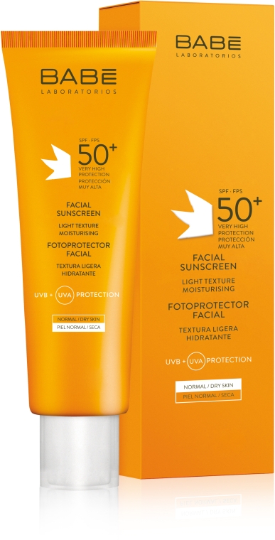 Солнцезащитный крем с SPF 50+ для ежедневного ухода за нормальной и сухой кожей лица - Babe Laboratorios Fotoprotector Facial Sunscreen