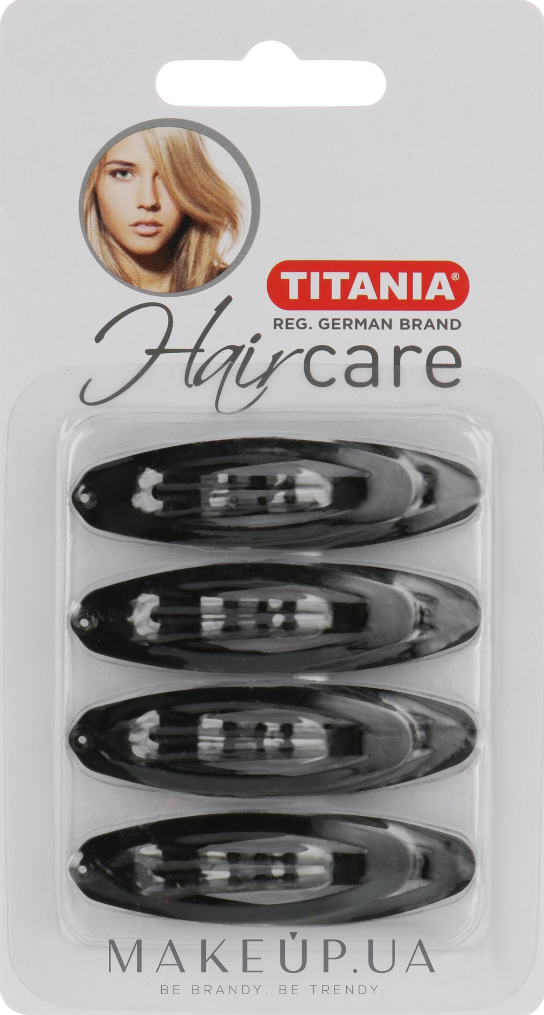 Заколки для волос "Oval Medium", 8шт, черные - Titania — фото 8шт