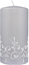 Декоративна свічка "Тіффані", 7x14 см, срібна - Artman Tiffany Candle — фото N1