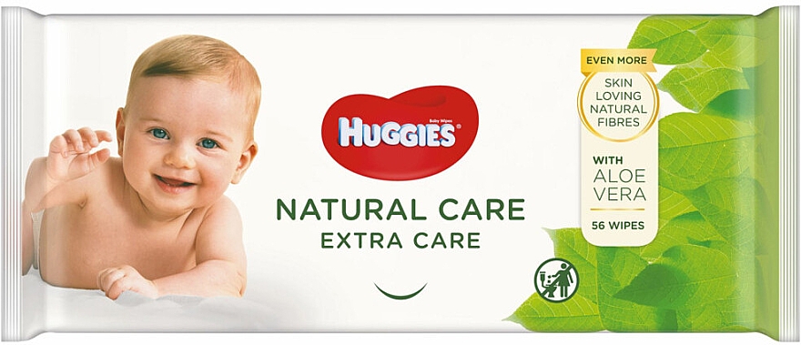 Детские влажные салфетки Natural Care Extra Care, 56 шт - Huggies