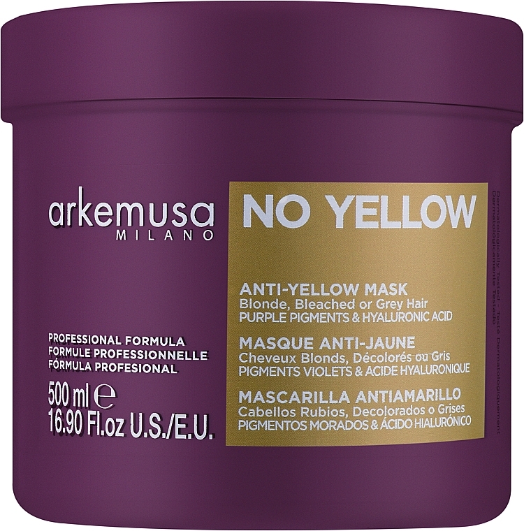 Маска против желтизны для блонда, осветленных и седых волос - Arkemusa No Yellow Mask — фото N1
