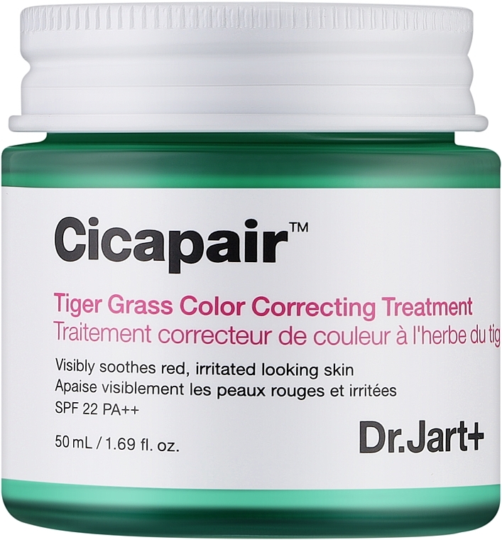 Коригувальний крем для обличчя - Dr. Jart+ Cicapair Tiger Grass Color Correcting Treatment SPF22 PA++