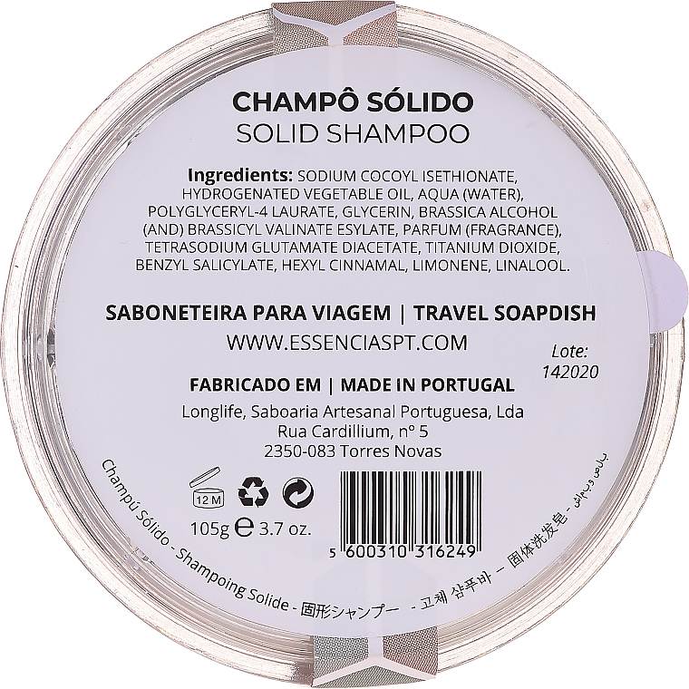 Натуральний твердий шампунь - Essencias De Portugal Solid Shampoo — фото N2