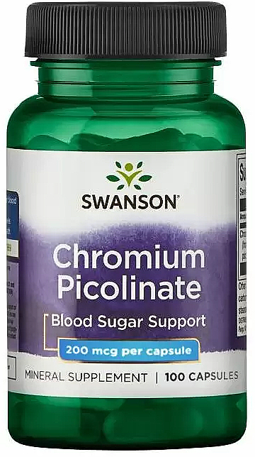 Пищевая добавка "Пиколинат хрома" - Swanson Chromium Picolinate — фото N1