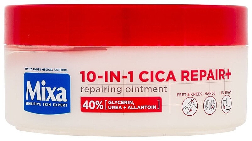 Мазь для тіла 10 в 1 - Mixa 10-In-1 Cica Repair+ Repairing Ointment — фото N1