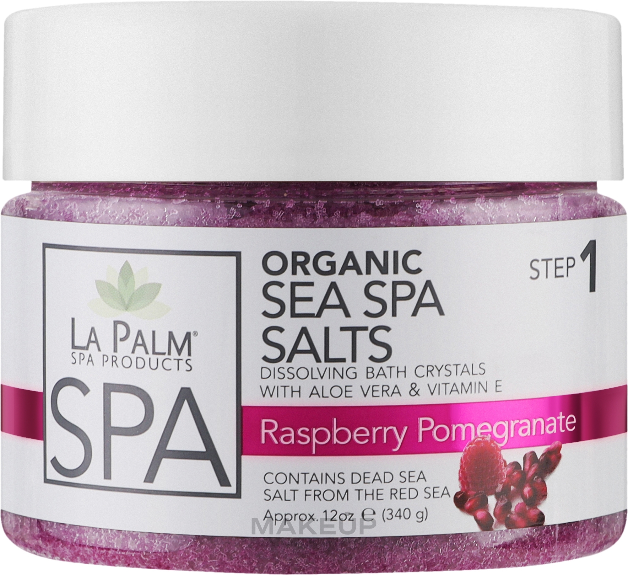 Соль для рук и ног с морскими минералами "Малина и гранат" - La Palm Sea SPA Raspberry Pomegranate — фото 355ml