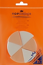 Спонжи для макияжа, 35821, белые и бежевые, 6 шт - Top Choice Foundation Sponges — фото N1