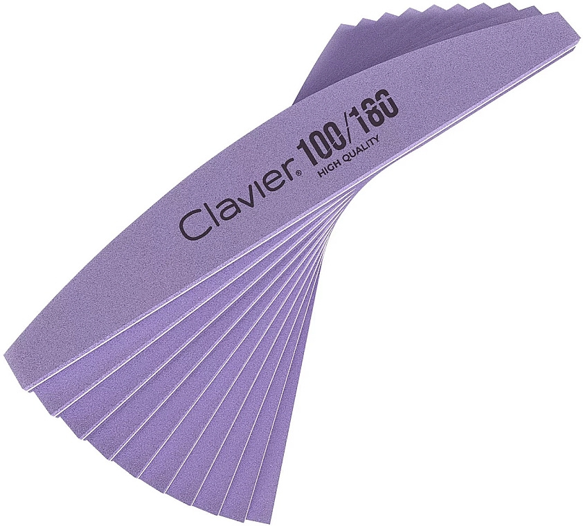 Пилочка для ногтей, фиолетовая, 100/180, 10 шт. - Clavier — фото N1