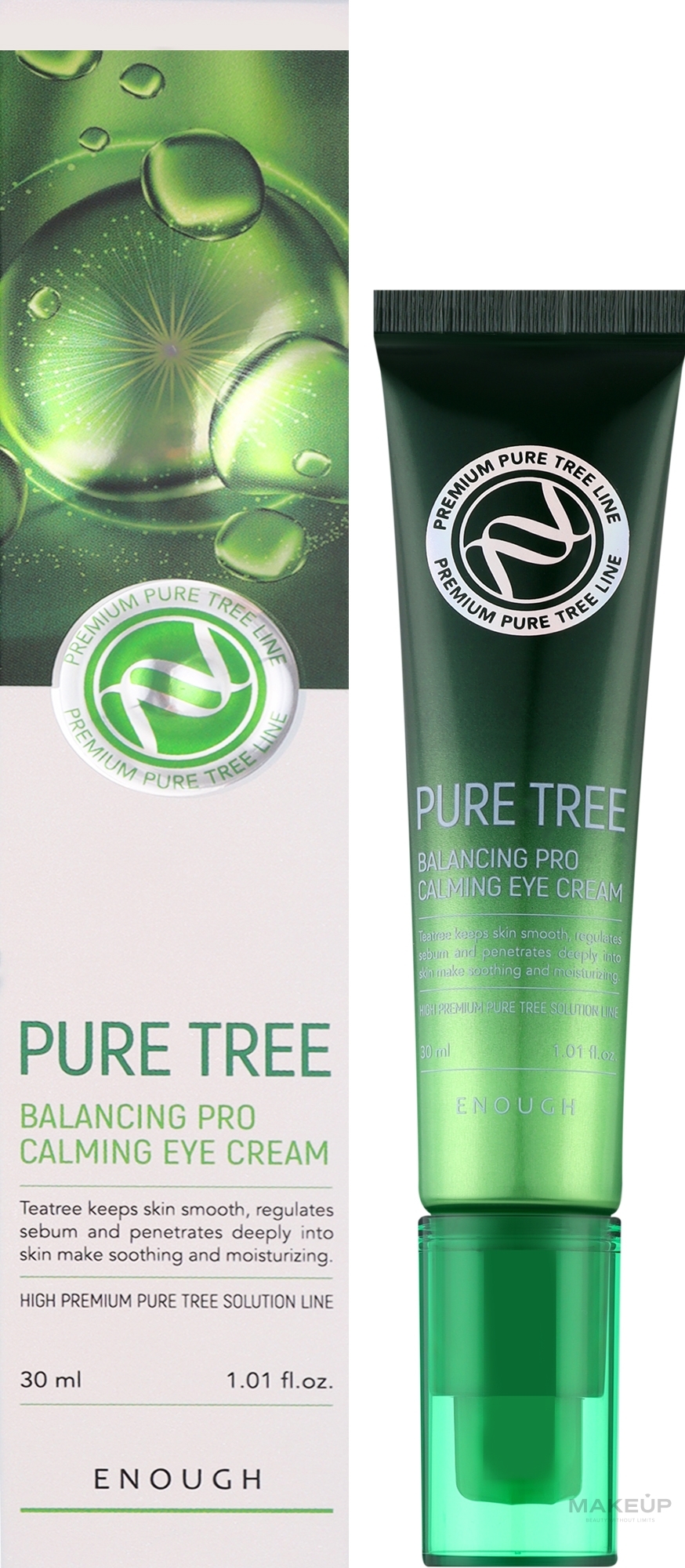 Крем для повік з екстрактом чайного дерева - Enough Premium Pure Tree Balancing Pro Calming Eye Cream — фото 30ml