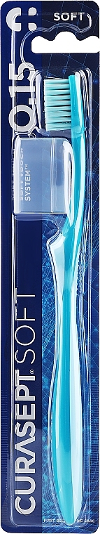 Зубна щітка "Soft 0.15" м'яка, бірюзово-блакитна - Curaprox Curasept Toothbrush — фото N1
