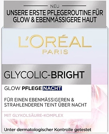 Ночной осветляющий крем для лица - L'Oreal Paris Glycolic-Bright Glowing Night Cream — фото N2