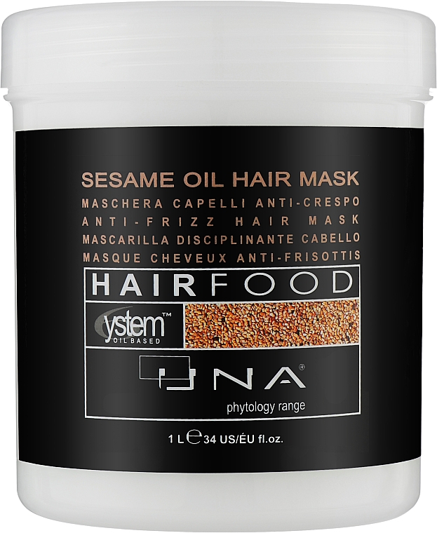 Маска для разглаживания волос с маслом кунжута - Una Hair Food Sesam Oil Hair Treatment Anti-Frizz Mask