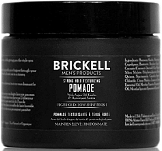 Текстурувальна помада сильної фіксації для укладання волосся - Brickell Men's Products Strong Hold Texturizing Pomade — фото N1