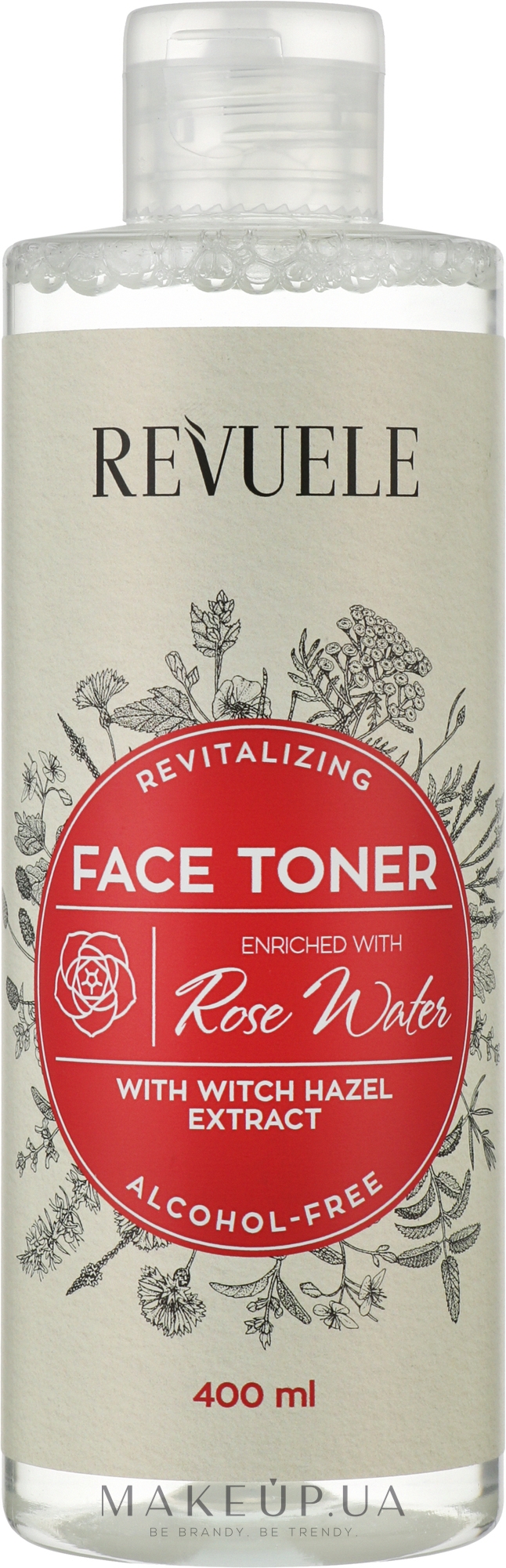 Відновлювальний тонік для обличчя з трояндовою водою - Revuele Witch Hazel Revitalizing Face Toner With Rose Water — фото 400ml