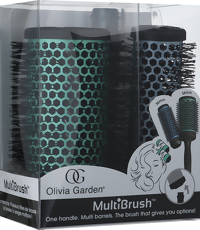 Набор брашингов для укладки волос 36 и 56 мм со съемной ручкой - Olivia Garden Multi Brush Kit — фото N1
