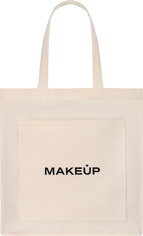 Экосумка объемная с карманами, бежевая "EcoVibe" - MAKEUP Makeup Eco Tote Bag Shopper Beige — фото N1