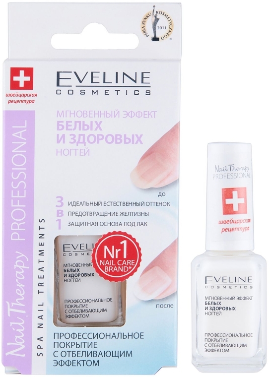 Засіб для нігтів з відбілювальним ефектом - Eveline Cosmetics Nail Therapy Professional 
