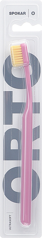 Зубная щетка "Orto", ортодонтическая с U-подобным вырезом, розовая - Spokar Orto — фото N1