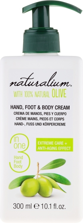 Крем для рук, ног и тела с оливковым маслом - Naturalium Hand, Foot & Body Cream — фото N3