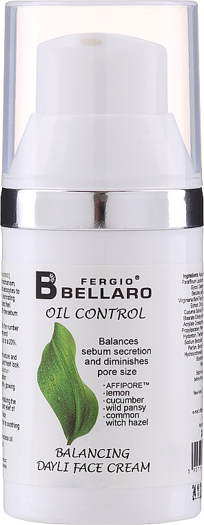 Балансувальний денний крем для обличчя - Fergio Bellaro Oil Control Balancing Daily Face Cream — фото N1